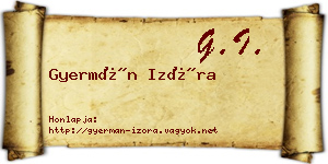 Gyermán Izóra névjegykártya